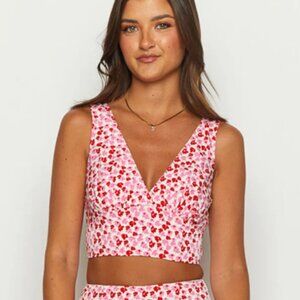 Dahlia Pink and Red Speckled Crop Top from Beginning Boutique (tags on)